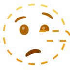 faccina tratteggiata + faccina bugiarda