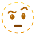 faccina tratteggiata + faccina con sopracciglia alzate