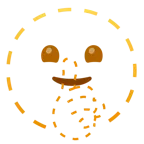 faccina tratteggiata + faccina che zittisce