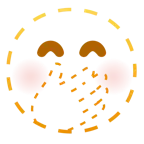 faccina tratteggiata + faccina con mano sulla bocca
