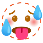 faccina tratteggiata + faccina accaldata