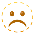 faccina tratteggiata + faccina imbronciata