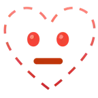 faccina tratteggiata + cuori