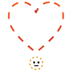 faccina tratteggiata + punto esclamativo a cuore