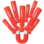 red exclamation mark + magnet